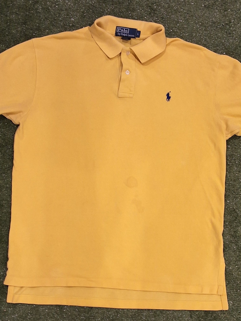 Polo Ralph Lauren Classic Fit Mesh Polo Shirt Yellow Size Large